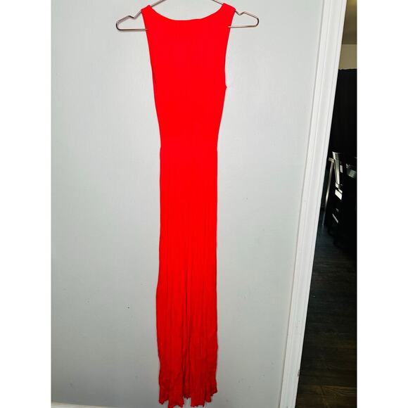 MICHAEL KORS Red Ribbed Sleeveless Scoop Neck Tank Dress Size Extra Small - Picture 4 of 13